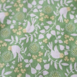 Hanabu Organic Cotton Cloth Napkin Holder (Approx. 6.7 x 9.1 inches (17 x 23 cm), 1 Piece (Bird / Green)