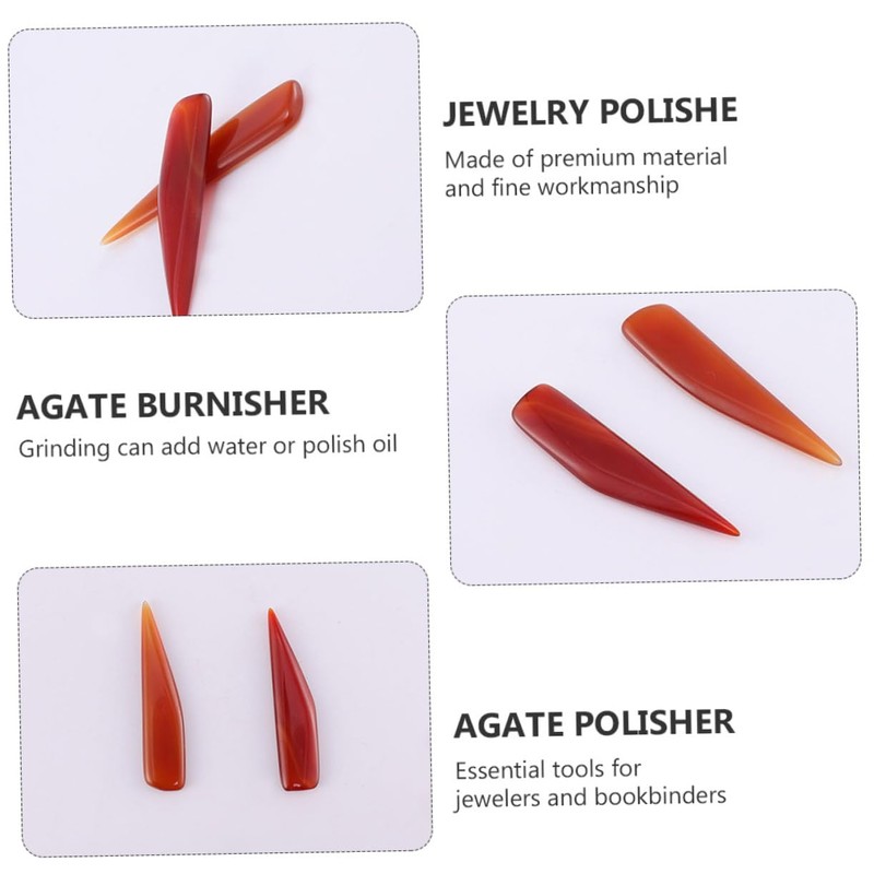KONTONTY 3 Pcs Agate Polishing Tool Set Professional Burnisher for