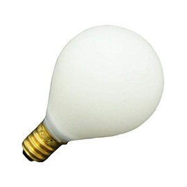 Satco S3863 120V Pear Candelabra Base 25-Watt G12.5 Light Bulb, Satin White