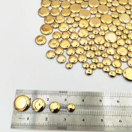 280PCS Iridescent Round Ceramic Mosaic Tiles for Crafts Bulk,1.1LB Circle Mosaic Pieces for Flowerpots, Vases, Cups, Garden and Home Decor DIY Mosaic Making Supplies (Gold)
