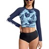 BesserBay Women's Long Sleeve Crop Top Rash Guard UV Protection