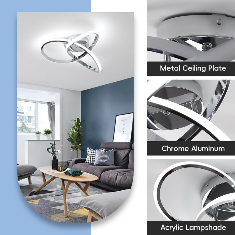 CANEOE Modern Ceiling Light Fixtures,42W Dimmable Flush Mount Led Ceiling