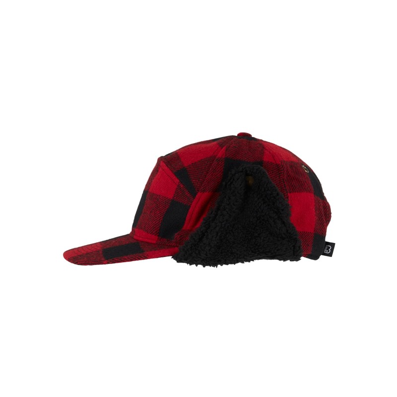 Brandit Lumberjack Winter Cap, Red/Black