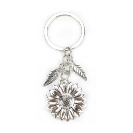 MUCOOS Sunflower Keyring, Cute Keyring, Key Ring for Women, Gifts for Her, Gifts for Girlfriend, Keyring for Crafts, silver