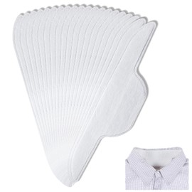 20PCS Sweat Pads Self-Adhesive Disposable Sweat Pads Stains Protector Bands Invisible Collar Neck Liner Pad Feel Fresh & Dry All Day Men Women(11.42 × 2.68 Inches, White)