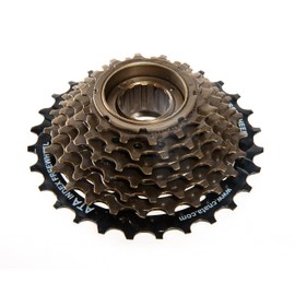 BALINGE ATA 7 Speed Freewheel, 14-28T Screw On Multiple Freewheel Threaded Type Freehub Cycling Replacement Part，Black&Brown