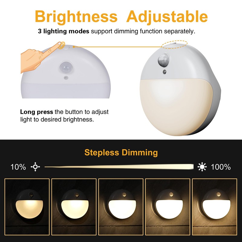 YUNLEX 6 Pack Stair Lights Indoor, 2.6" Small Stick on