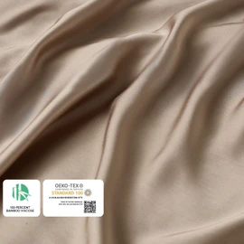 YnM Cooling Bed Sheet Set with 100 Percent Rayon Derived from Bamboo, 400TC Fabric with 1 Pillowcase and Flat Sheet, Deep Pocket Fit 19'', Silky-Soft & Sweat Wicking, 3 Piece (Twin, Brown)