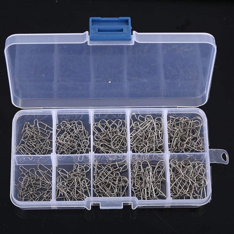 Pack of 200 Fishing Lock Snaps Swivel #0#1#2#3#4 with Box