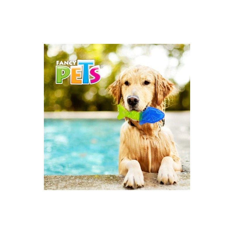 Fancy Pets Juguete Pez Congelable para Perros, Masticable y Refrescante,
