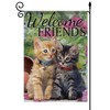 YaoChong Welcome Cut Cat Friends Garden Flag 12.5 x 18