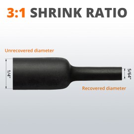 Wirefy 1/4" Heat Shrink Tubing - 3:1 Ratio Heat Shrink Tube - Adhesive Lined Wire Wrap Tubing Kit - Electrical Heatshrink Tubes - Waterproof Industrial Electric Automotive 50ft