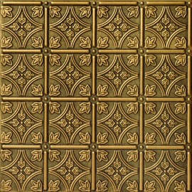A La Maison Ceilings R125 Emma's Flowers Foam Glue-up Ceiling Tile (128 sq. ft./Case), Pack of 48, Antique Gold