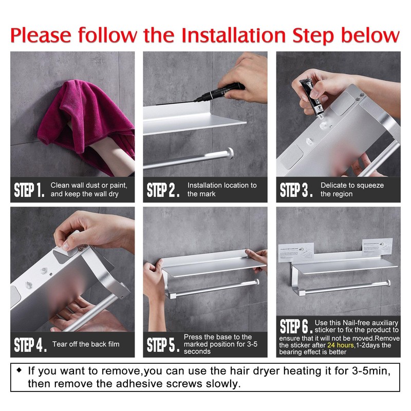 GRICOL Kitchen Roll Holder No Drilling Roll Holder Kitchen with