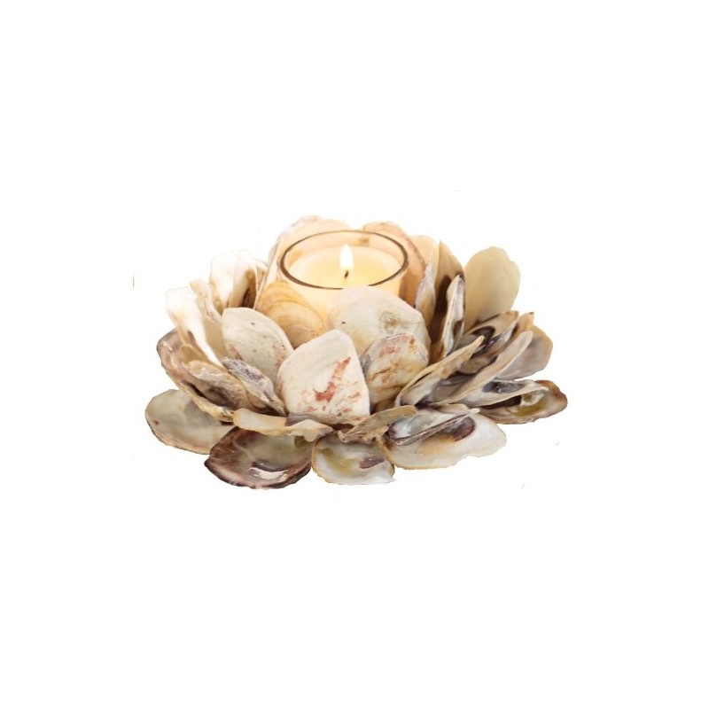 Mud Pie 498B002 Oyster Shell Votive Holder 3 1/4" x