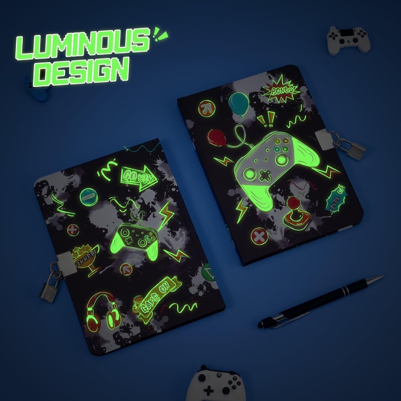WERNNSAI Kids Diary for Boys Game Journal - Kids Luminous