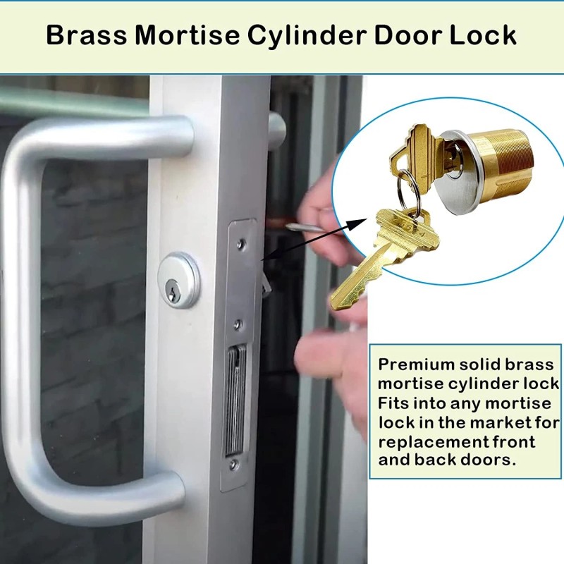 MOUNTPARTS 2PCS Mortise Lock SC1 KD Cylinders Adams Rite 4Keys