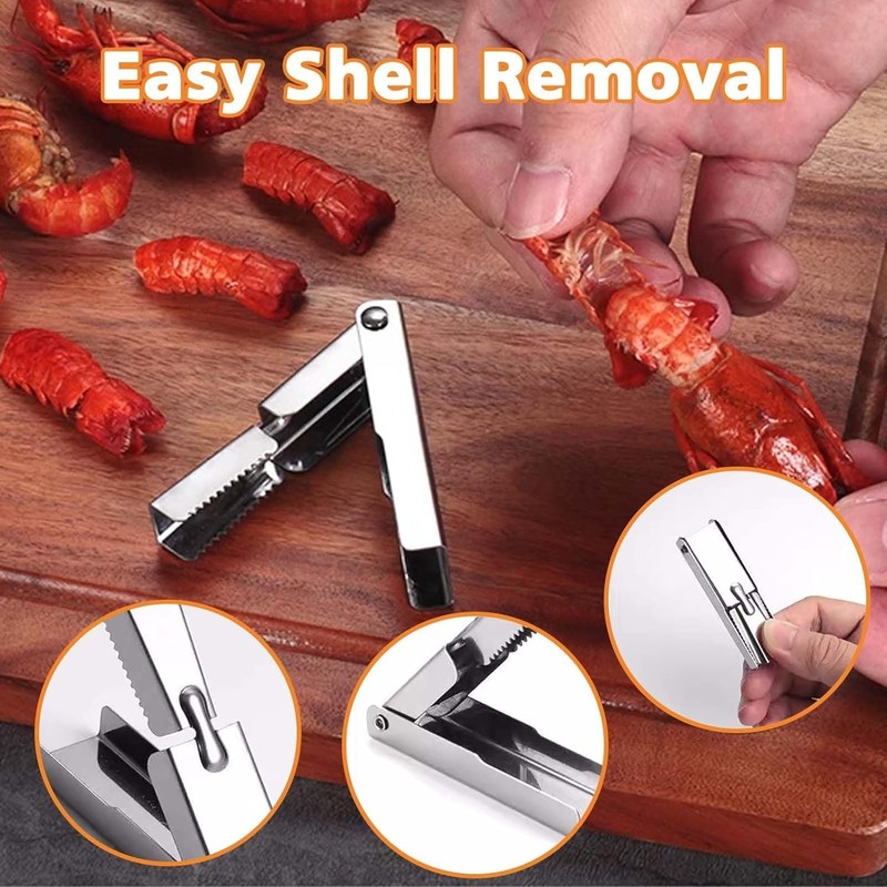 Stainless Steel Crawfish Peeler Tool, Shell Cracker and Tail Remover,