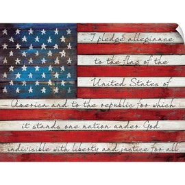 CANVAS ON DEMAND Pledge of Allegiance Wall Decal, American Flag Artwork