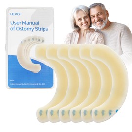 Heagimed 60PCS Ostomy Barrier Strips, Skin-Friendly Hydrocolloid Skin Barrier Strips, Elastic Barrier Strips for Ostomy Bag Ostomy Colostomy Ileostomy Supplies