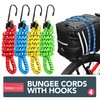 4pk 75cm Long Bungee Cords with Hooks | Strong Bungy