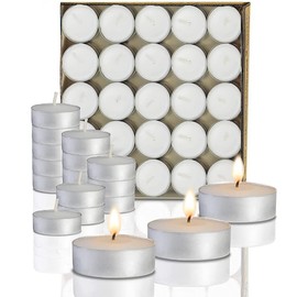 Velas de té sin aroma,50 Velas de Té pequeñas de Cera Natural,2horas de luz