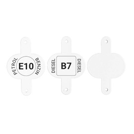 BW® Clip für Kraftstoffkenneichnung für Kraftstoffkanister Metall Benzinkanister 3er Set - Benzin, Diesel, Neutral - Made in Europe