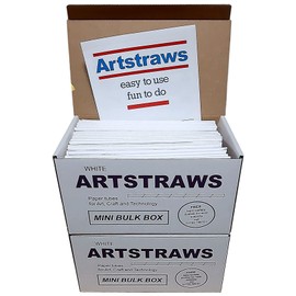 Artstraws White Paper Straws Mini School Bulk Box Maxi Pack for Craft Crafting Modelling Maths Art Straw Packs Thin