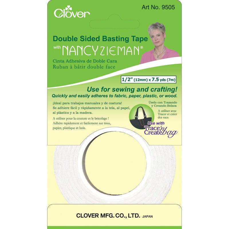Clover 9505 Double Sided Basting Tape with Nancy Zieman, 1/2-Inch