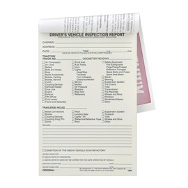 J. J. Keller & Associates, Inc. Detailed Driver's Vehicle Inspection Report - Book Format with 31 Sets, 2-Ply Carbonless, 5.5" x 8.5", Meets FMCSR Requirements