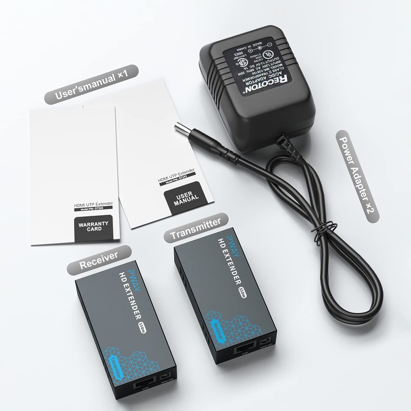 PWAY HDMI Extender 500ft No Delay Over Cat5e/6 HDMI Balun