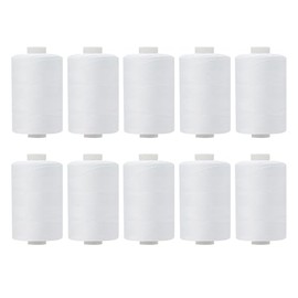 HYFTHOME 10 Spools All Purpose Sewing Thread 1000 Yards, Bobbin Polyester Thread for Sewing,Threads for Sewing Machine, Sewing Machine Supplies for Beginners, Hand Stitching, Quilting