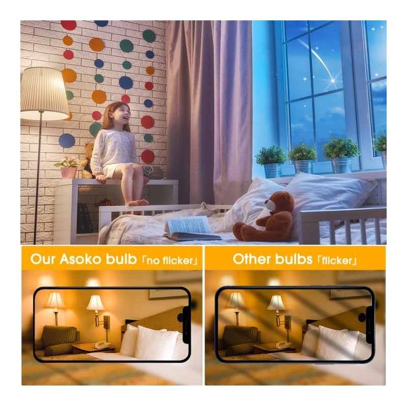 ASOKO ST64 Frosted Edison Vintage Light Bulbs, 6W LED (60W
