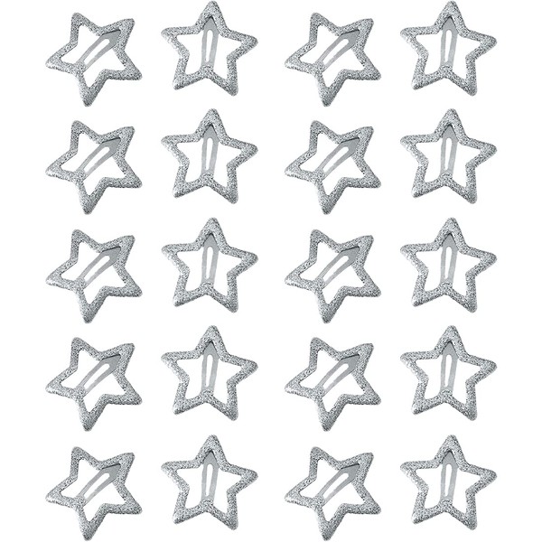 Fezf Goth Accessories 10 Pairs Sparkling Hair Clips with Silver