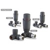 Anthracite Thermostatic Radiator Valve Angled Corner or Straight Grey Radiator