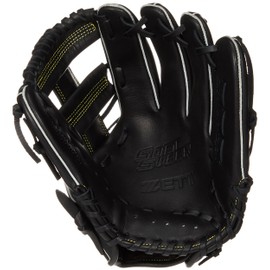 Zett BRGB35520 Soft Baseball Glove, Soft Steer, All-around, Black (1900) for Right Throwing