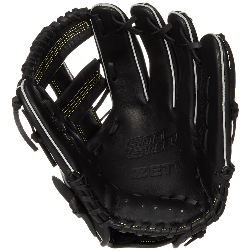 Zett BRGB35520 Soft Baseball Glove, Soft Steer, All-around, Black (1900)