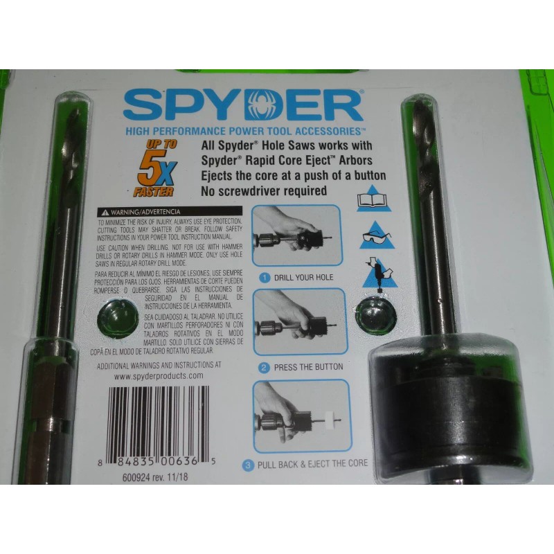 SPYDER (1) 6 PC SPYDER Bi-Metal Hole Saw Kit Cuts