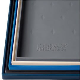 Leash Boss Dog Food Mat for Food and Water Bowls, Waterproof Silicone Pet Feeding Mat for Floors, Extra Tall Raised Edges, Cat and Dog Placemat for Floors, Dishwasher Safe (Small: 18"x11" - Grey)