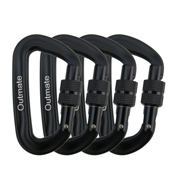 Outmate 12kN 3.2"x2" Heavy-Duty Carabiner Clips - Durable, Lightweight Aluminum