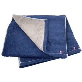 [Set of 2] Imabari Towel + Reversible Face Towel, Navy, Gray, 13.4 x 31.5 inches (34 x 80 cm), 100% Cotton, Thick, Water Absorbent, Everyday Use, Made in Japan, Sweet Twist, Imabari Towel Brand