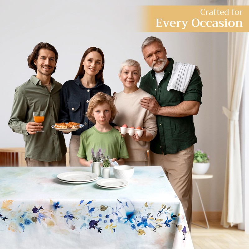 Maison d'Hermine Tablecloth, 100% Cotton, Decorative, Washable, Square Tablecloth for