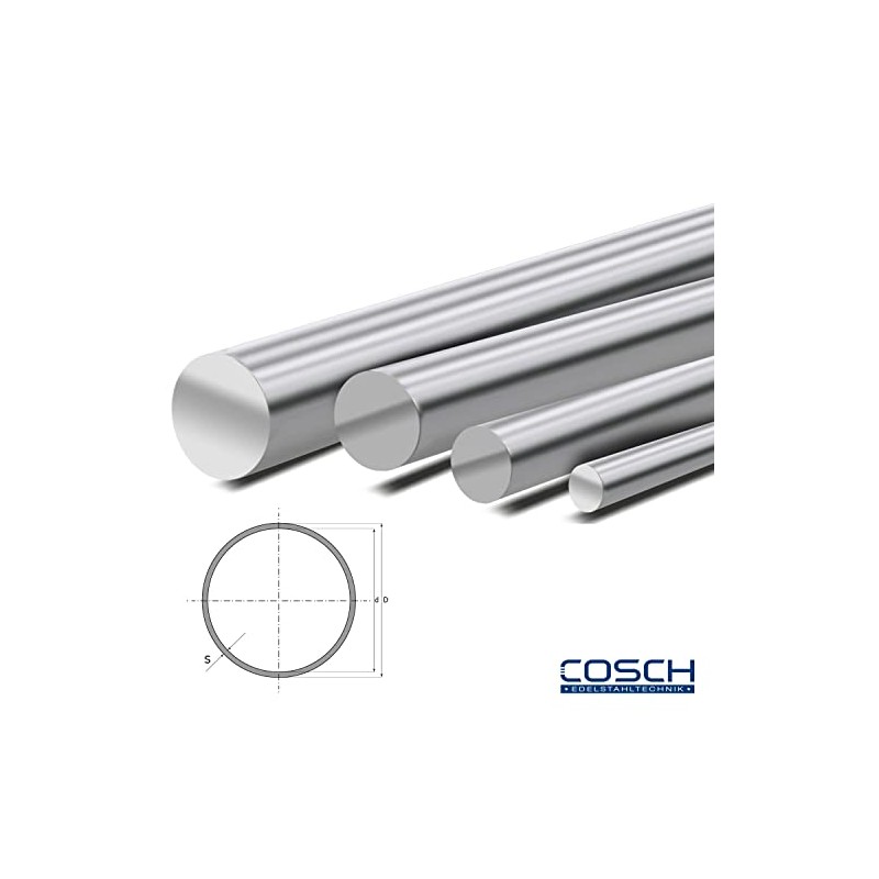 Stainless Steel Round Rod/Solid Shaft V2A Polished Diameter 10.0 mm