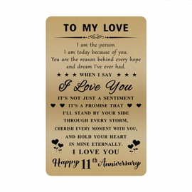 Happy 11th Anniversary Card, 11 Year Anniversary Card for Husband Wife, 11th Wedding Anniversary Card Gifts for Him Her Men Women