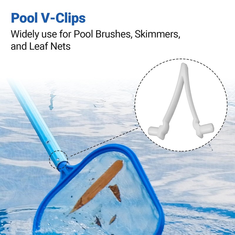 (21-Pack) AR-PRO Replacement Pool V-Clips - Pool Brush Plastic Clips/Pool