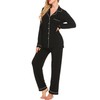 Ekouaer Women's Sleepwear Soft Knit Sleepwear Button Down Loungewear Set