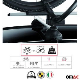 Car Rooftop Mount Bike Rack Carrier Bicycle Universal Lockable Black