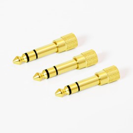 MEE audio 1/4 inch Stereo Audio Adapter, 3.5mm (1/8") Female to 6.3mm (1/4") Male Converter, Gold Plated, TRS and TRRS Compatible for Headphones, headsets, AUX Cables, Guitar amps (3 Pack)