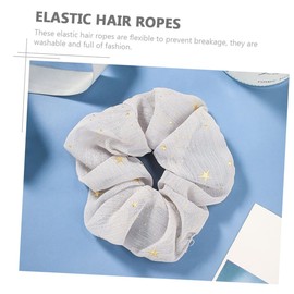 Outanaya 4Pcs Star Pattern Hair Ropes Elastic Hair Ties for Women Soft Comfortable Versatile Use for Parties Weddings and Daily Wear White Black Grey Navy