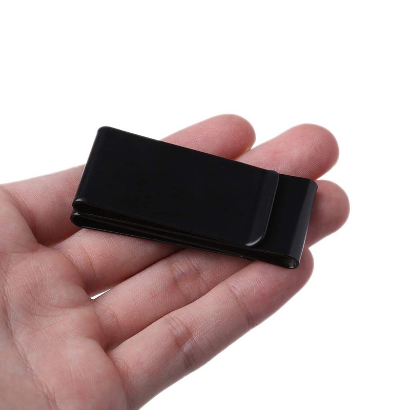 caralin Stainless Steel Slim Double-Sided Money Clip Purse Wallet Credit